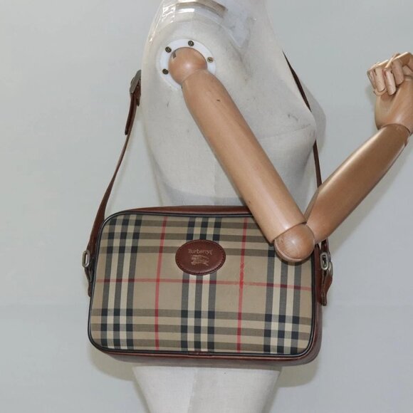 Burberrys Nova Check Shoulder Bag Canvas Beige Auth BA885 - Picture 15 of 16